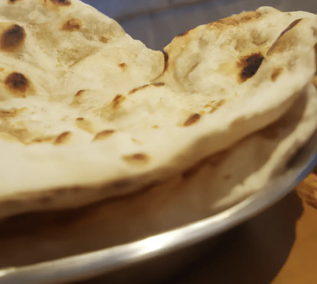 Naan in an Indian Restaurant in Mexico City